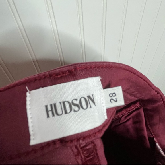 HUDSON Natalie Bordeaux Coated Super Skinny Ankle Jeans - Picture 6 of 7